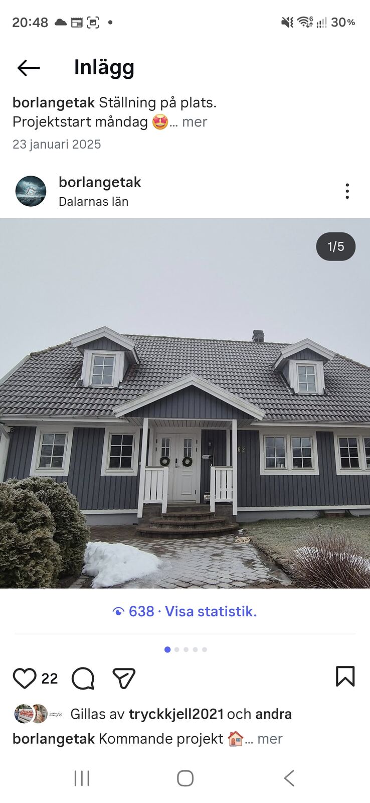 Tak före renovering i Gustafs, Dalarnas län